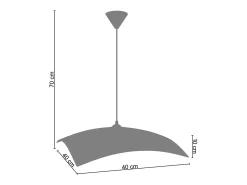 TOSEL Lámpara Suspendida-Suspensión ,vidrio,,A60xD25xP25cm Negro
