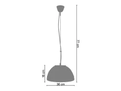 New TOSEL Suspensión ,vidrio,, A77xD36xP36cm Rojo