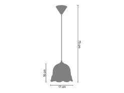 TOSEL Lámpara Suspendida-Suspensión ,vidrio, ,A 75xD 17x P 17cm Rosa