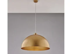 Suspensión de Marcus d. 50 en hierro lacado en blanco con dec. Oro antiguo con cable eléctrico regulable 1 luz 130 Ø50 BL289-1-DM50-ORO Dorado