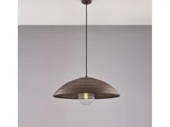 Suspensión del remitente d. 50 en hierro lacado en negro con dec. Efecto óxido con cable eléctrico recubierto de tela ajustable 1 luz Marru00f3n chocolate Clearance