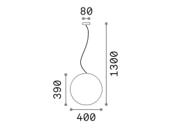 Ideal Lux Suspensión esférica en material plástico opalino. Blanco New