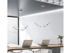 Suspensión Infinity en metal y aluminio cromado pulido con LED integrado y cables eléctricos regulables L. 70 X 30 BL239-SCR Plateado Hot