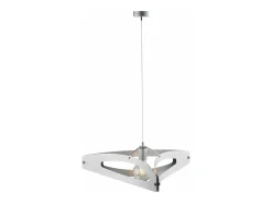 Suspensión Onyx con difusor cortado a láser en hierro blanco y acabados en cromo pulido con dec. Cable eléctrico regulable y plata antigua, 1 luz. Plateado Best