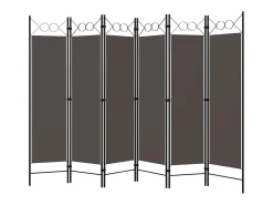 Biombo-Tabique divisorio antracita de 6 paneles 240x180 cm Gris