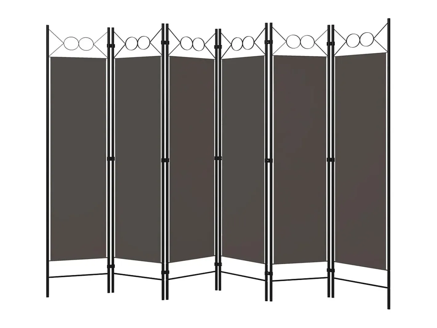 Biombo-Tabique divisorio antracita de 6 paneles 240x180 cm Gris