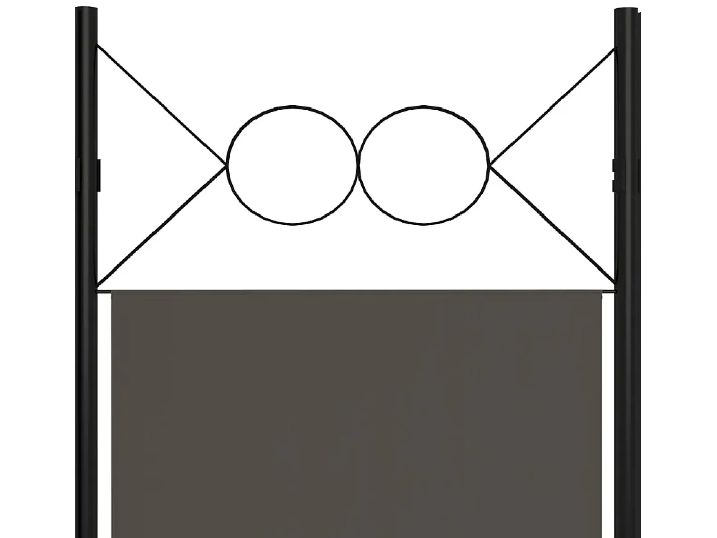 Biombo-Tabique divisorio antracita de 6 paneles 240x180 cm Gris