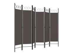 Biombo-Tabique divisorio antracita de 6 paneles 240x180 cm Gris