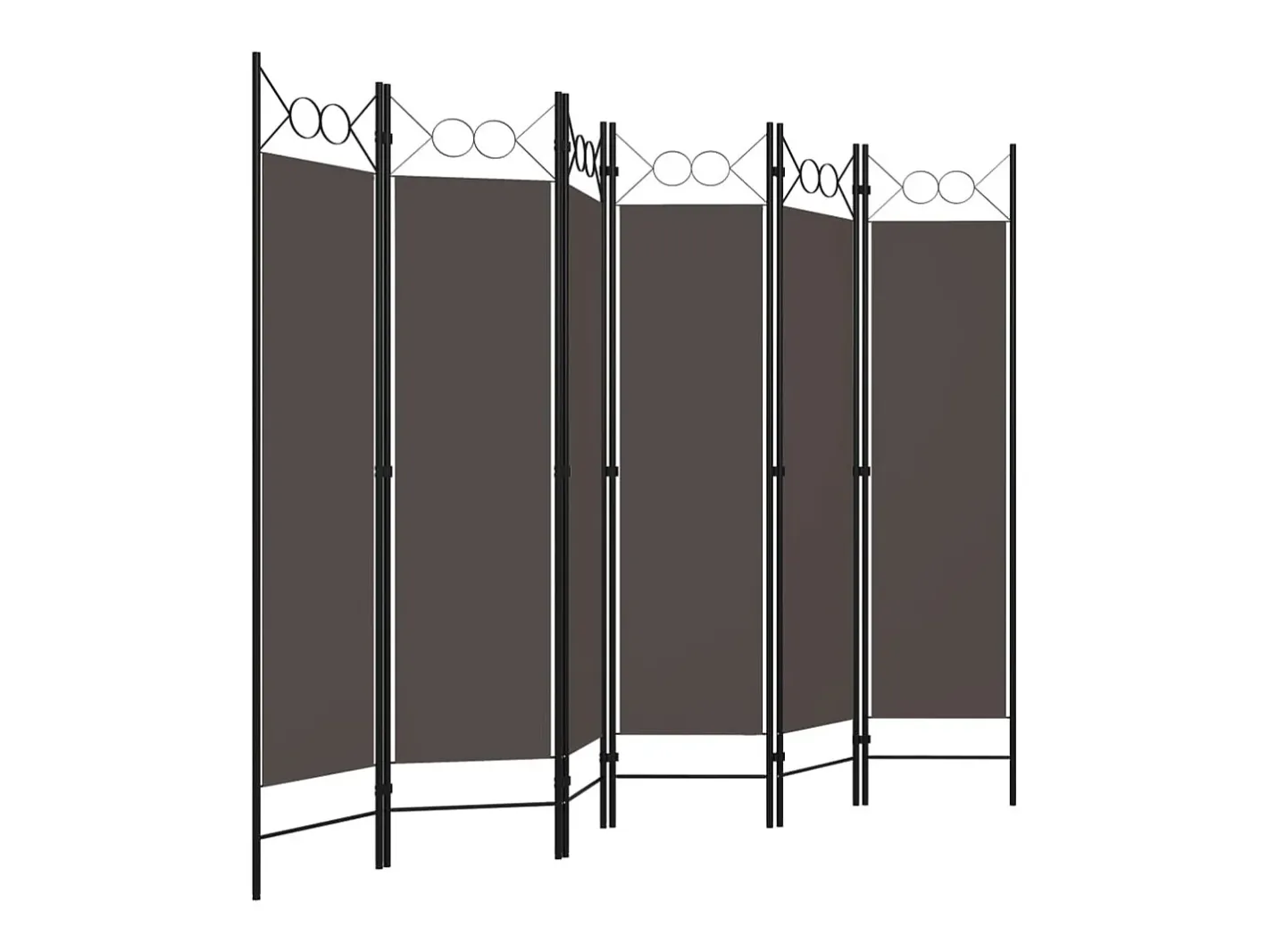 Biombo-Tabique divisorio antracita de 6 paneles 240x180 cm Gris
