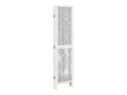 Tabique divisorio de 6 paneles en madera maciza de paulownia blanca Blanco