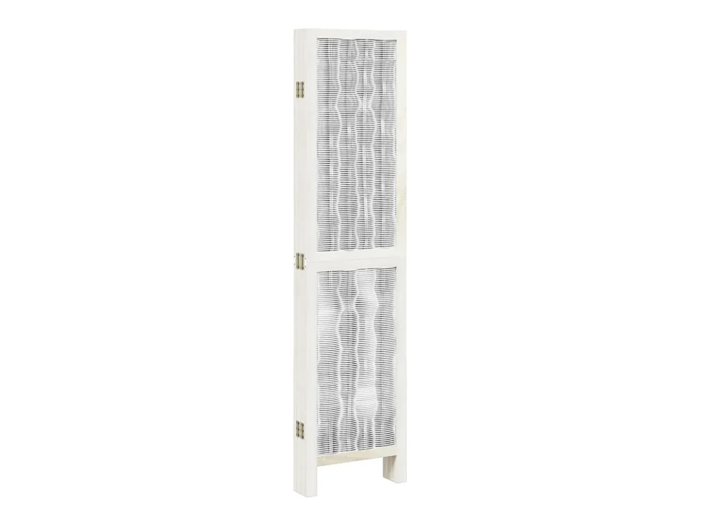 Tabique divisorio de 6 paneles en madera maciza de paulownia blanca Blanco