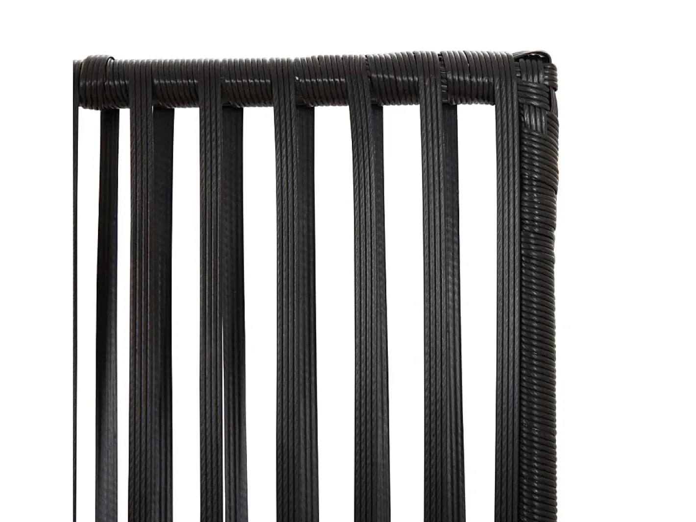 Online Tabique divisorio de 5 paneles de mimbre de resina negra Negro