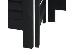 Tabique divisorio de 4 paneles en madera maciza de paulownia negra Negro Online