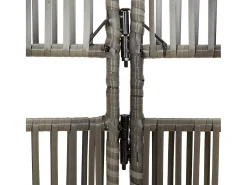 Biombo-Tabique divisorio de 5 paneles de mimbre de resina Gris