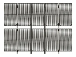 Biombo-Tabique divisorio de 5 paneles de mimbre de resina Gris