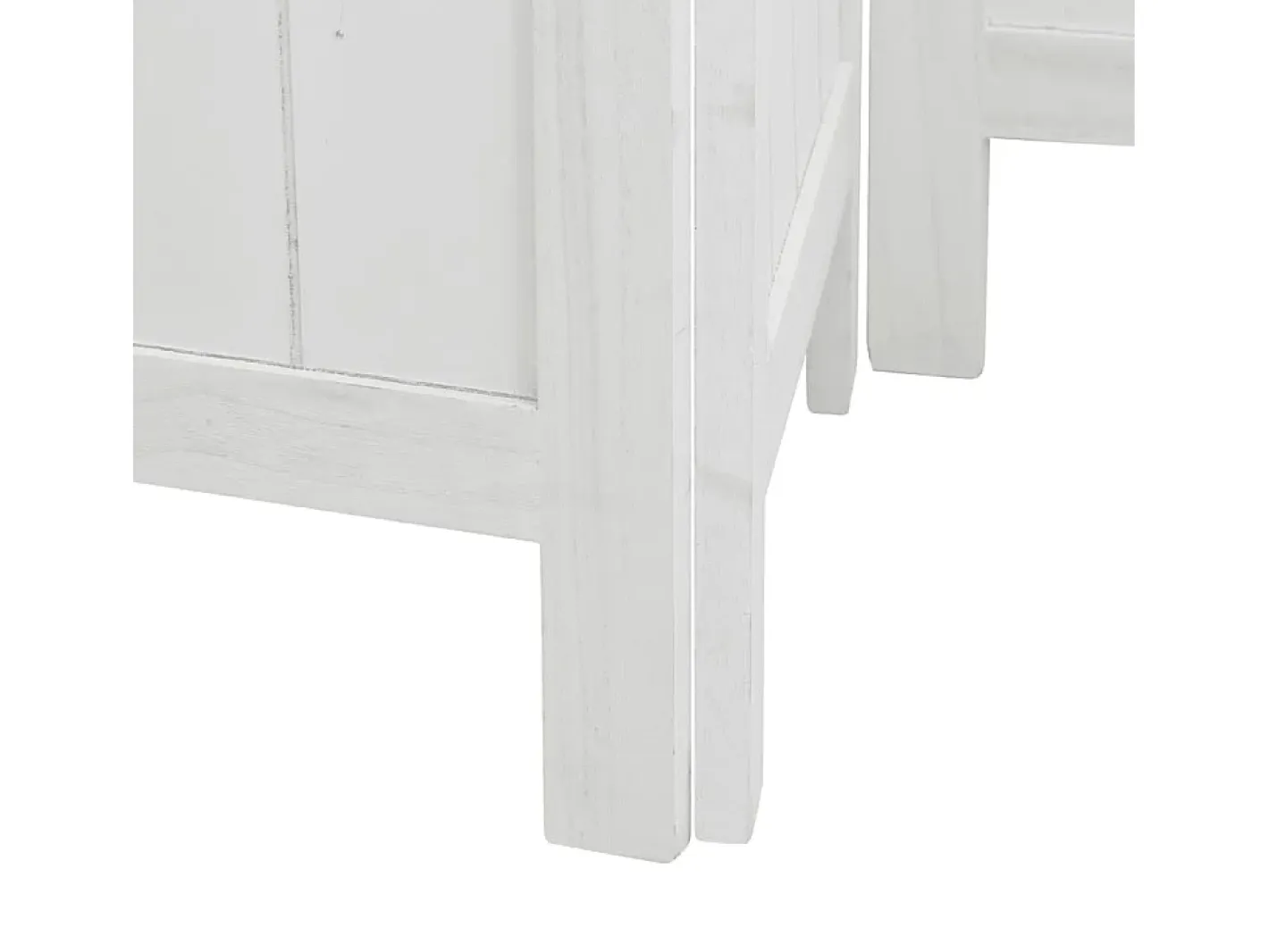 Tabique divisorio de 3 paneles en madera maciza de paulownia blanca Blanco Clearance