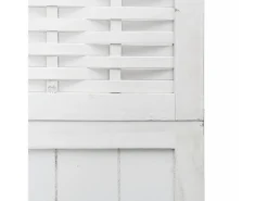 Clearance Tabique divisorio de 4 paneles en madera maciza de paulownia blanca Blanco