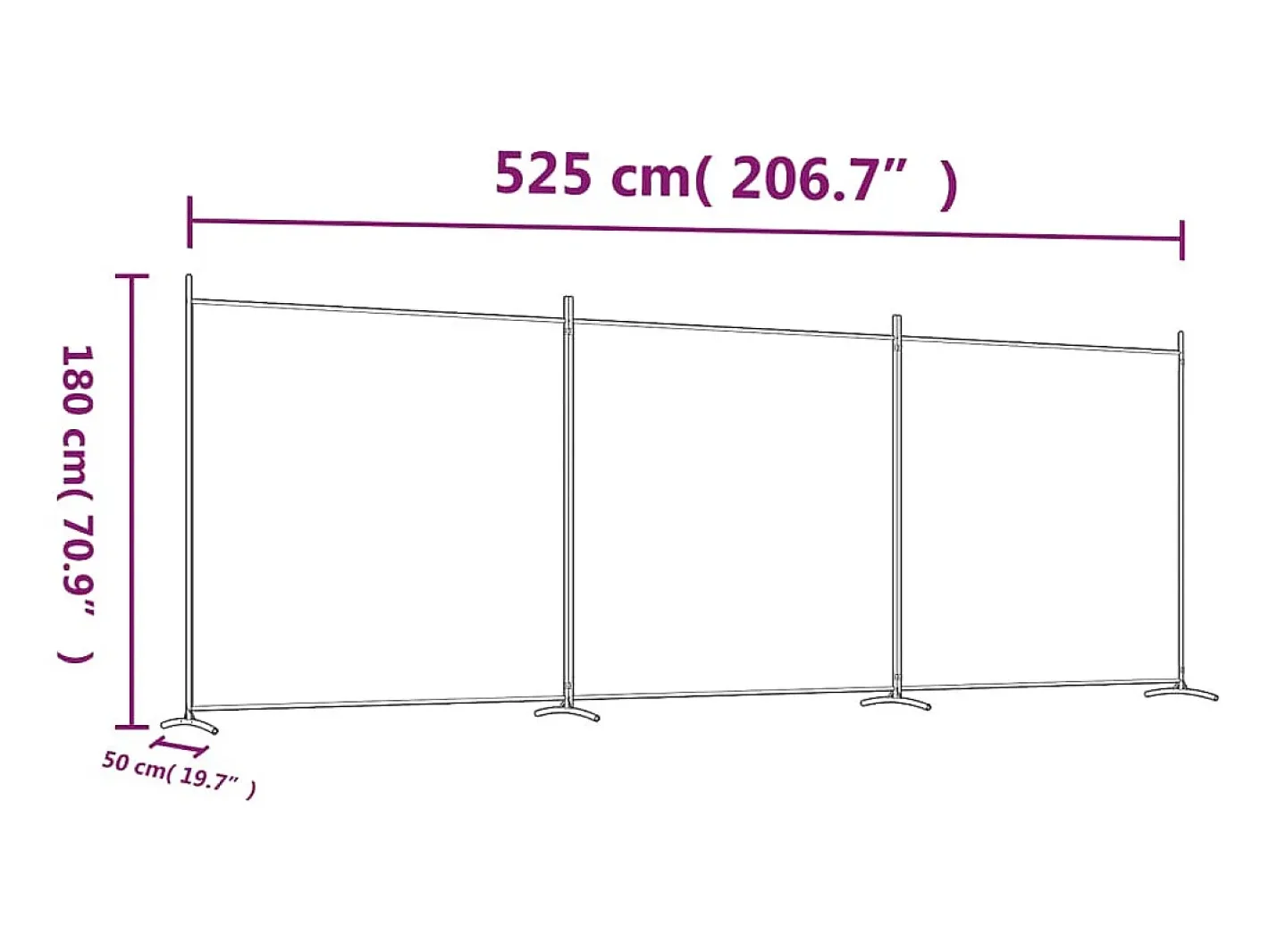 Sale Tabique divisorio de 3 paneles Antracita 525x180 cm Tejido Gris