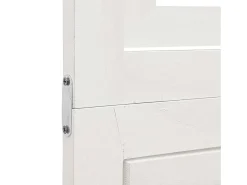 Biombo-Tabique divisorio de 3 paneles en madera maciza de paulownia blanca Blanco