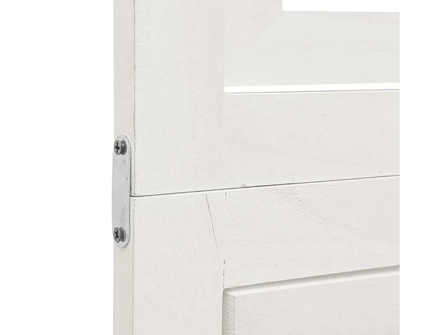 Biombo-Tabique divisorio de 3 paneles en madera maciza de paulownia blanca Blanco
