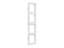 Biombo-Tabique divisorio de 3 paneles en madera maciza de paulownia blanca Blanco