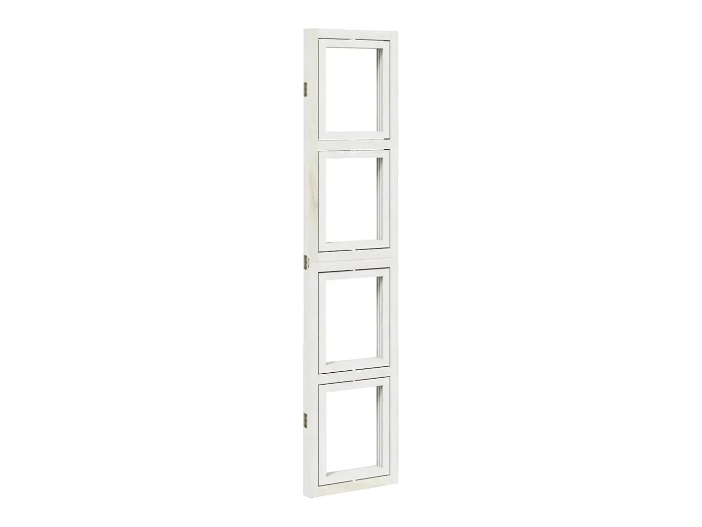 Biombo-Tabique divisorio de 3 paneles en madera maciza de paulownia blanca Blanco