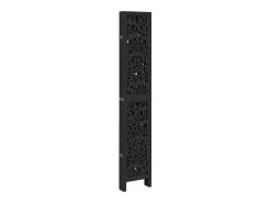 Tabique divisorio de 6 paneles en madera maciza de paulownia negra Negro