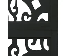 Tabique divisorio de 6 paneles en madera maciza de paulownia negra Negro