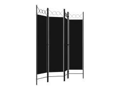 Tabique divisorio de 4 paneles 160 x 180 cm Negro Discount