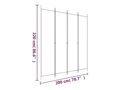Sale Tabique divisorio de 4 paneles Antracita 200x220 cm Tejido Gris