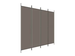 Sale Tabique divisorio de 4 paneles Antracita 200x220 cm Tejido Gris