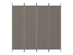 Sale Tabique divisorio de 4 paneles Antracita 200x220 cm Tejido Gris