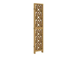 Biombo-Tabique divisorio de 5 paneles en madera maciza de paulownia marrón Marru00f3n