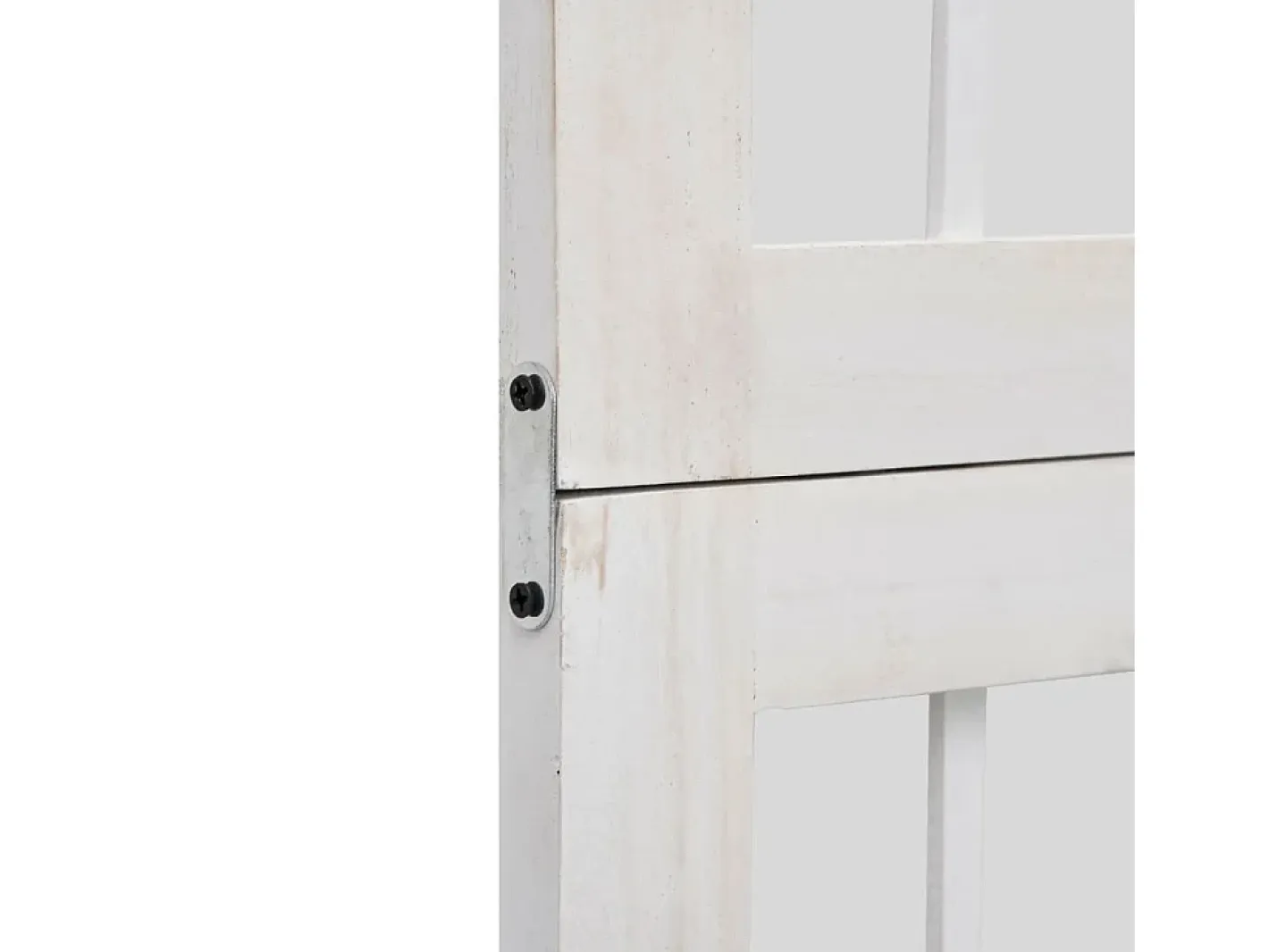 Tabique divisorio de 4 paneles en madera maciza de paulownia blanca Blanco New