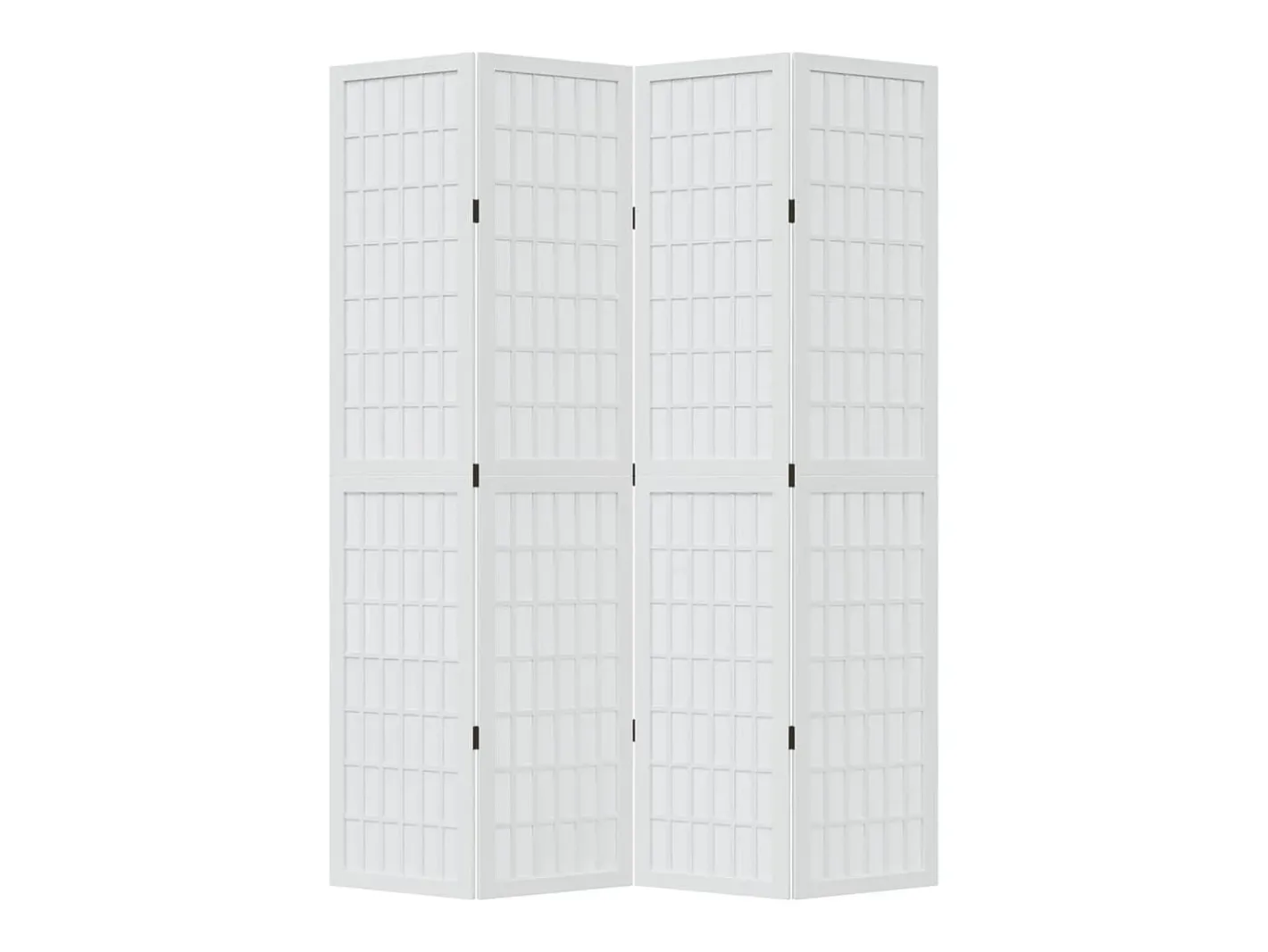 Tabique divisorio de 4 paneles en madera maciza de paulownia blanca Blanco New