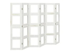 Tabique divisorio de 6 paneles en madera maciza de paulownia blanca Blanco Clearance