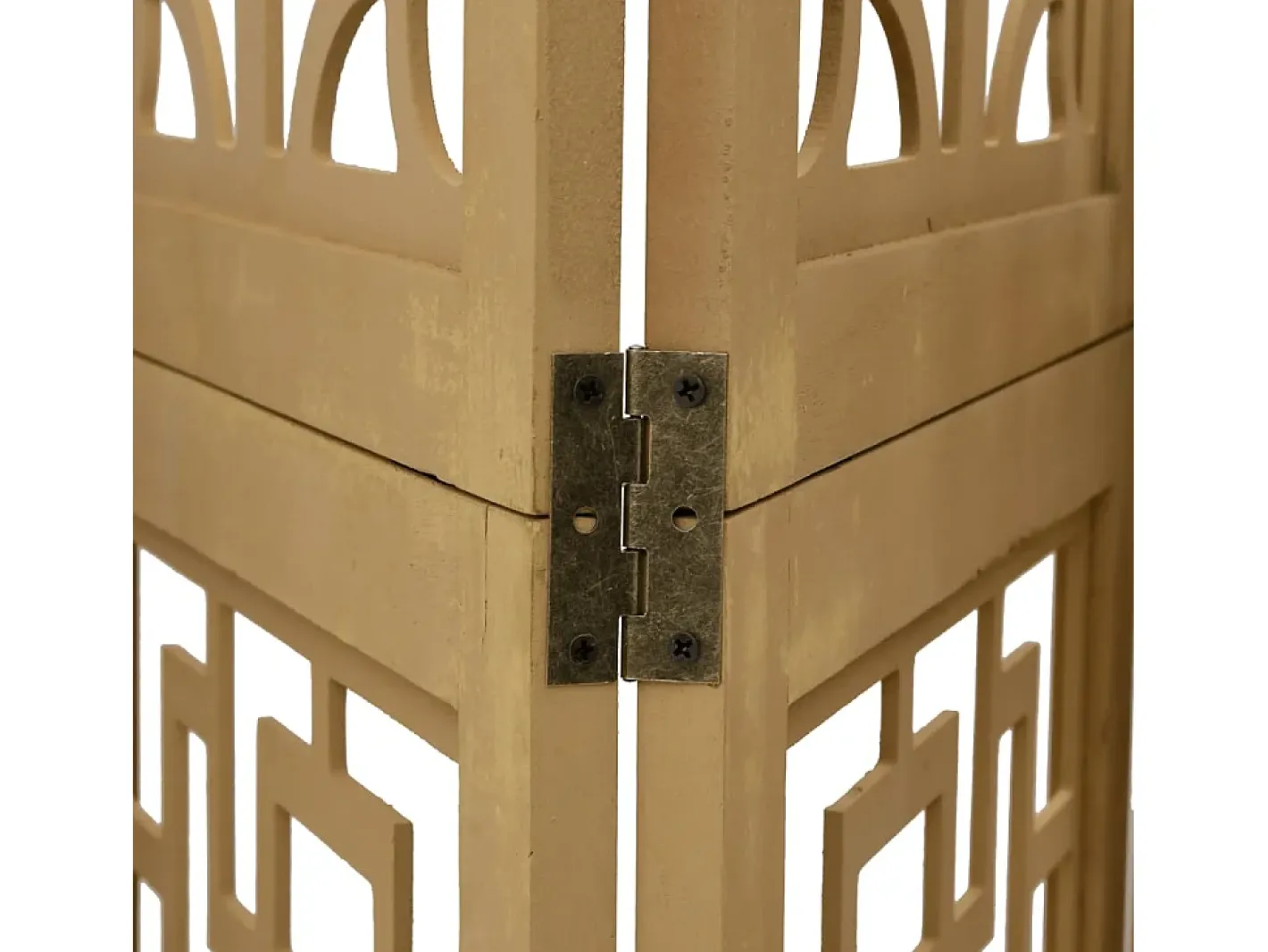 Tabique divisorio de 6 paneles en madera maciza de paulownia marrón Marru00f3n Outlet