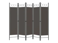 Tabique divisorio de 5 paneles color antracita 200x180 cm Gris Hot
