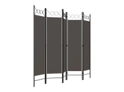 Tabique divisorio de 5 paneles color antracita 200x180 cm Gris Hot