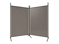 Tabique divisorio de 2 paneles Antracita 175x180 cm Tejido Gris Discount