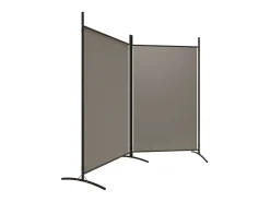 Tabique divisorio de 2 paneles Antracita 175x180 cm Tejido Gris Discount