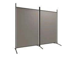 Tabique divisorio de 2 paneles Antracita 175x180 cm Tejido Gris Discount