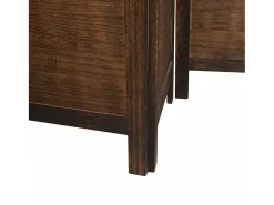 Tabique divisorio de 3 paneles en marrón oscuro fabricado en paulownia maciza Marru00f3n New