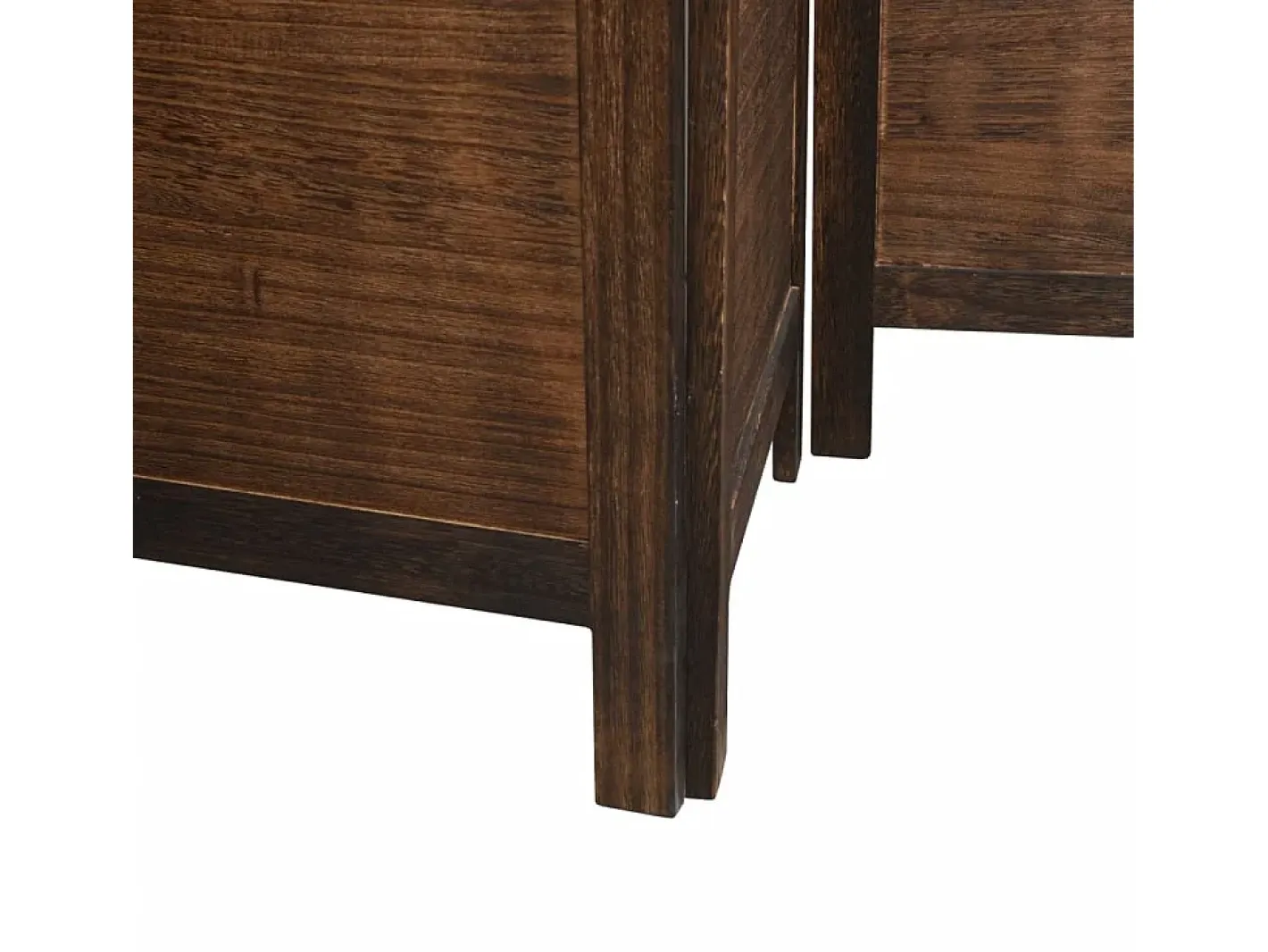 Tabique divisorio de 3 paneles en marrón oscuro fabricado en paulownia maciza Marru00f3n New