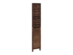 Tabique divisorio de 3 paneles en marrón oscuro fabricado en paulownia maciza Marru00f3n New