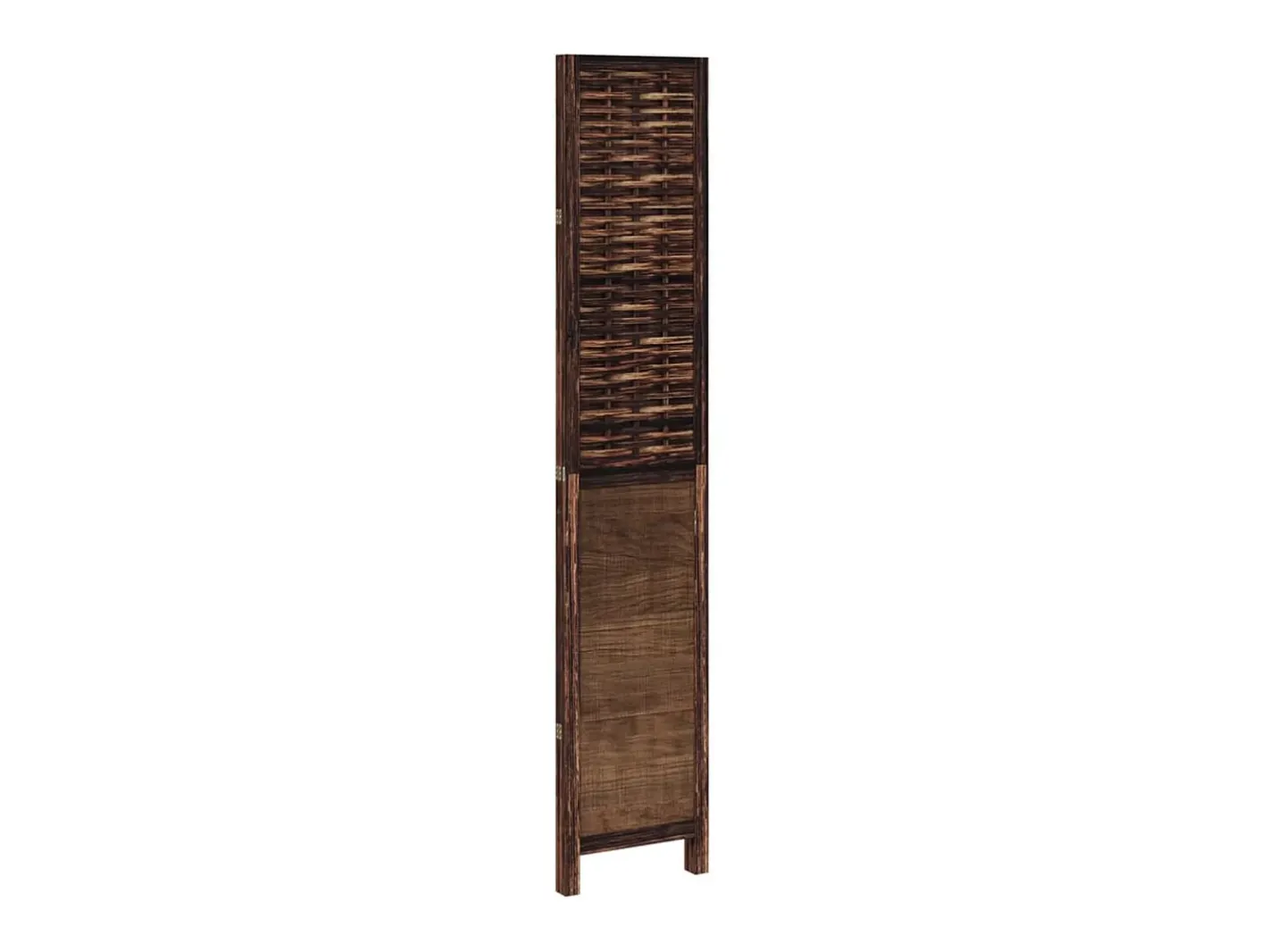 Tabique divisorio de 3 paneles en marrón oscuro fabricado en paulownia maciza Marru00f3n New