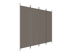 Biombo-Tabique divisorio de 4 paneles Antracita 200x200 cm Tejido Gris
