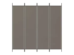 Biombo-Tabique divisorio de 4 paneles Antracita 200x200 cm Tejido Gris