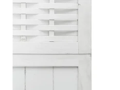 Tabique divisorio de 6 paneles en madera maciza de paulownia blanca Blanco
