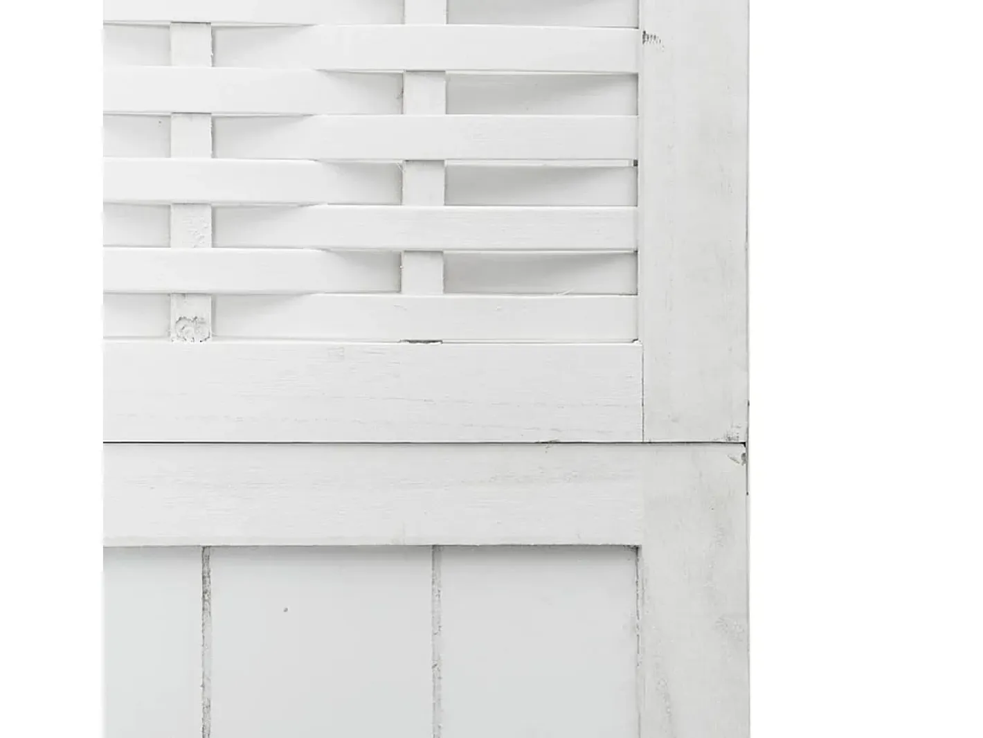 Tabique divisorio de 6 paneles en madera maciza de paulownia blanca Blanco